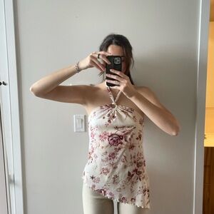 Floral halter top